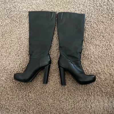 Botas de cuero negras para mujer Nine & Co ~ talla 5 1/2 Foto 1 de 4