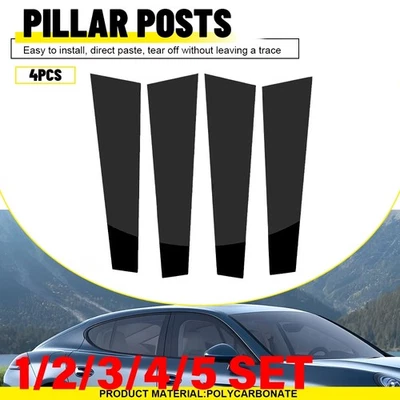 Cubierta de ventana de puerta con poste de pilar B negro brillante para Porsche Panamera 2009-14 1-5SET Foto 1 de 4