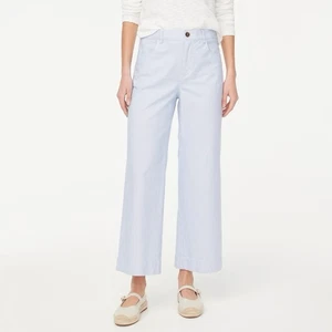J.Crew Striped high-rise wide-leg cropped pant Blue Size 30 NWT Nautical Coastal - Picture 1 of 12