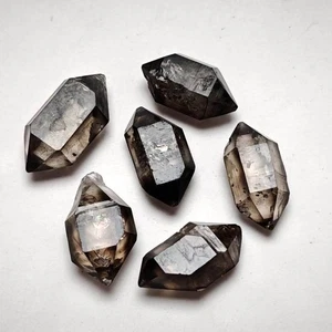 16g/6pcs 19-23mm Top Quality Natural Smoky Herkimer Diamond Quartz Crystal 5061 - Picture 1 of 6