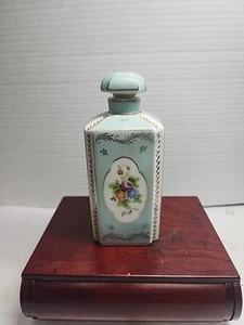 Vintage 50er blau Parisienne 5142 Porzellan Vanity Boudoir Parfum Flakons Rose D'Or - Bild 1 von 6