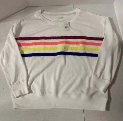 Lou & Grey 多色条纹运动衫,尺寸 M — 第 1/4 张图片