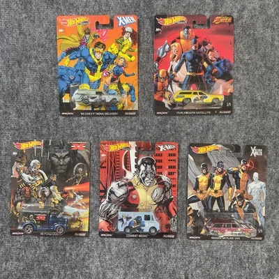Hot Wheels Premium Marvel X-MEN Complete Set Of 5 Ford Coe , Chevy Nova , Combat - Image 1 of 4