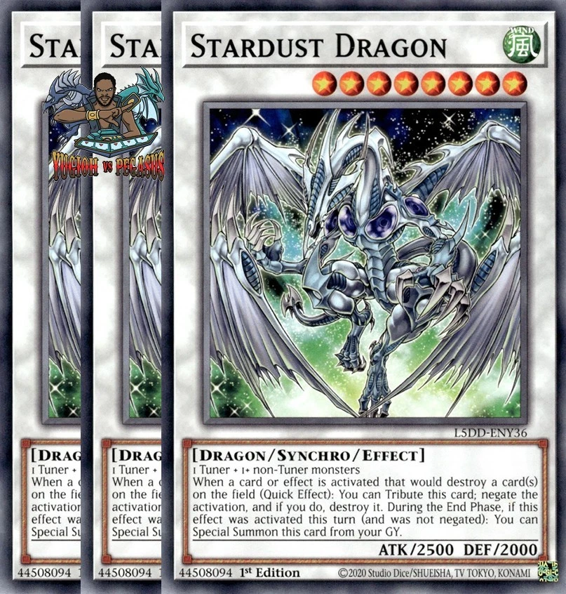 Yugioh! 3x Stardust Dragon L5DD-ENY36 Common 1st Ed NM - Image 1 of 1