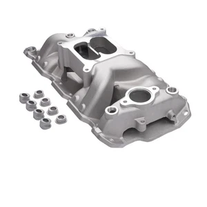 Dual Plane Intake Aluminum Air Gap Manifold Block Small 350 For SBC Chevy 22026∂ - Picture 1 of 12