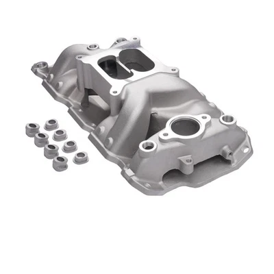 Dual Plane Intake Aluminum Air Gap Manifold Block Small 350 For SBC Chevy 22026∂ - Image 1 of 4