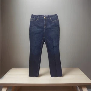 Chico's The Platnium Barely Boot Jeans Dark Wash Größe 12 Petite Chico's 2 Short - Bild 1 von 3