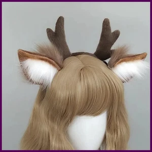 Süßes Plüsch Geweih Stirnband Mode Cosplay Hirsch Ohr Kopf Hoop Lolita Haarbänder - Bild 1 von 34