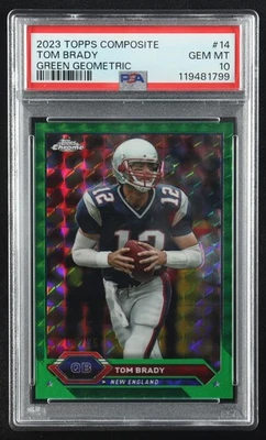 Tom Brady 2023 Topps Cromo Compuesto "Green Geometric" #35/75 PSA Gema Como Nueva 10🔥 Foto 1 de 2