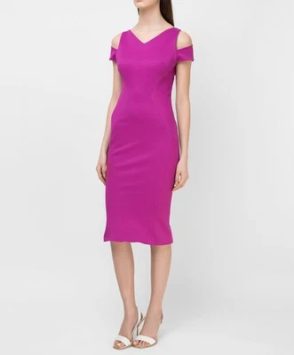 Vestido Vaina ZAC POSEN Rosa Corte Forrado Cuello en V Foto 1 de 4