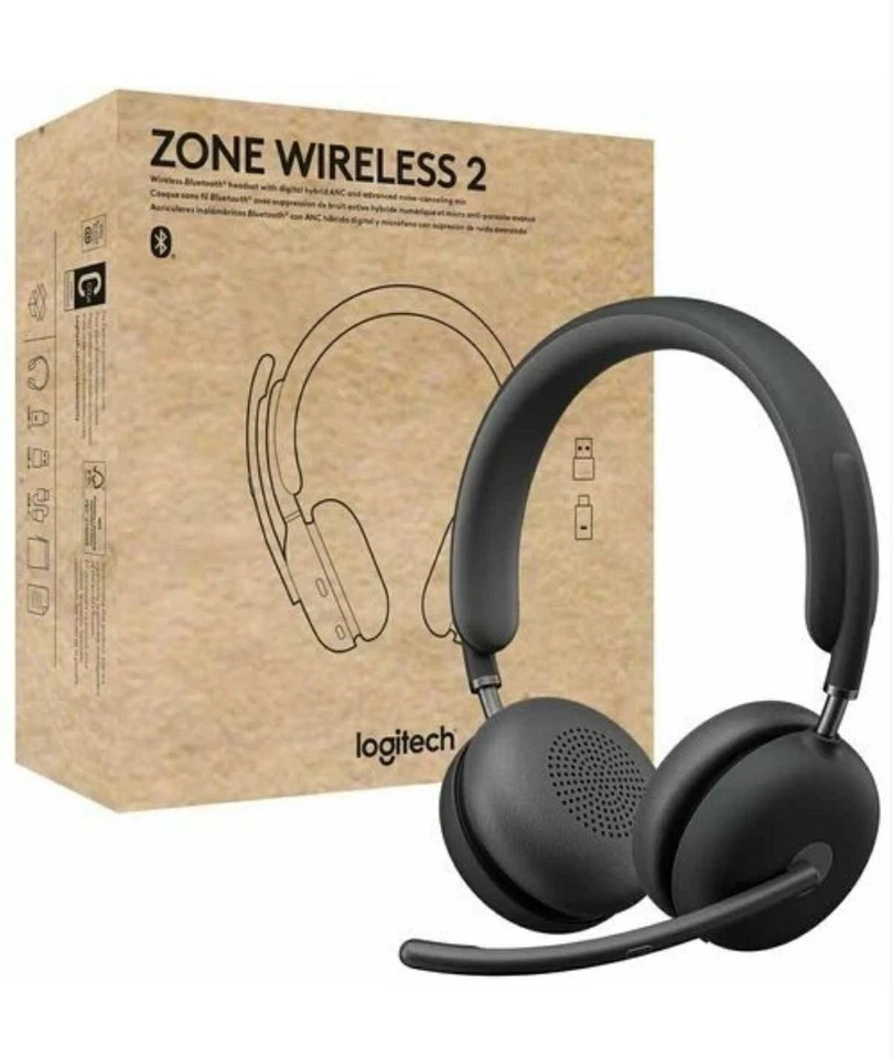 New! Logitech Zone Wireless 2 Headset (USB-C Receiver with USB-A adapter) - Image 1 of 1