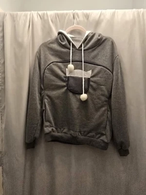 Sudadera única con bolsillo para gato con capucha bolsillo con cremallera para bolsillo para gato para golosinas Foto 1 de 3