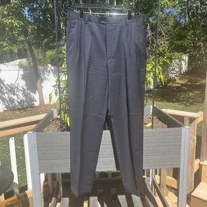 Zanella Men’s 100% Wool Black Pleated Cuffed Dress Pants Size 36x31 - Picture 1 of 5