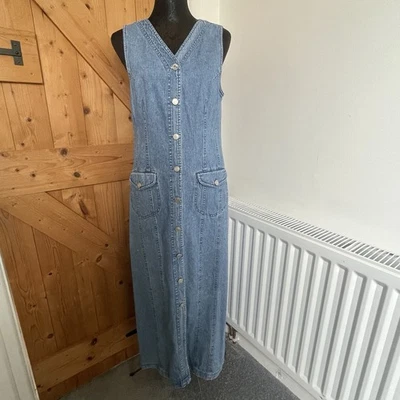 Vintage Western Trading Jeans Dress Denim Long Button Down Pockets 90s UK10-12 - Image 1 of 4