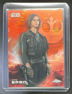 2025 Topps Chrome Star Wars Jyn Erso Rebel Orange Wave Refractor /25 #66 - Bild 1 von 2