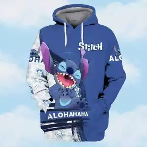 Funny Stitch Alohahaha Lilo & Stitch Ohana Means Family Hoodie 3D Printed - Picture 1 of 2