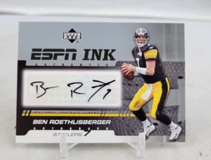 2005 Upper Deck ESPN Ink Ben Roethlisberger Pittsburgh Steelers Auto EI-BR - Picture 1 of 6
