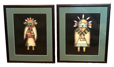 Par de pinturas en acuarela Gouache firmadas por Kevin McDonald – "AKUSH" y "HONAN" Foto 1 de 4