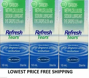 3 X Refresh Tears Lubricant Eye Drops for Dryness & irritation 10ml Each - Picture 1 of 1