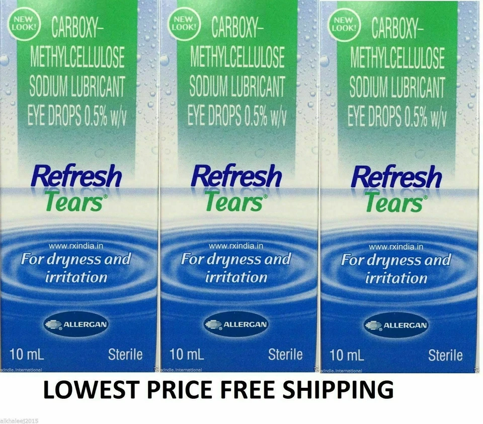 3 X Refresh Tears Lubricant Eye Drops for Dryness & irritation 10ml Each