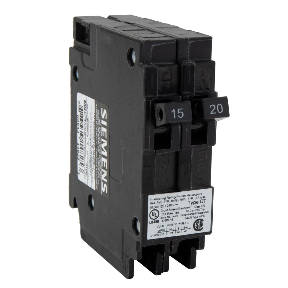 RV Circuit Breaker 15-20 Amp Double Breaker Siemens Q1520NC - Image 1 of 1