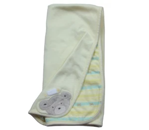 Carter's Joy Just One Year Yellow Green Stripe Bear Baby Blanket VTG 2001 RARE - Picture 1 of 8