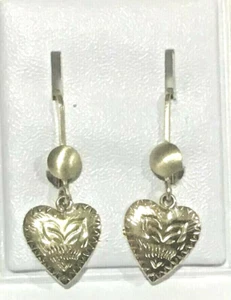 Orecchini Euroback CUORE da appendere in oro 14 kt nuovi - Foto 1 di 2