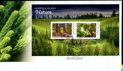 Norfolk Island Nature 2025 (mini hoja) FDC - Isla Norfolk 2899 PMK Foto 1 de 2