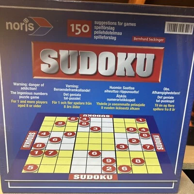 Sudoku Board Game NEW 150 Tasks & Solution  Noris Games - Image 1 of 4