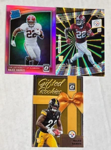 Najee Harris Lot of 3 2021 Prestige Starburst RC + Optic Pink SP RC + Gifted RC! - Bild 1 von 4