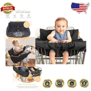 Soft Polyester Baby High Chair and Shopping Cart Cover with Fun Toys - Black - Picture 1 of 10