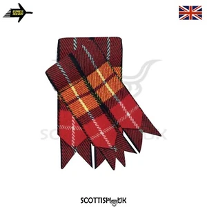 New Wallace Tartan Scottish Kilt Flashes for Kilt Hose - Traditional Style - Picture 1 of 1