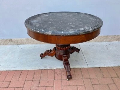 Tavolino Gueridon Carlo X in Mogano - Restaurato (in corso d'opera)_car 2853 - Immagine 1 di 4