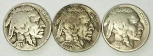 1937 D, 1936 S, 1929 S Büffelkopf Nickel - 3 Kursmünzensätze - Bild 1 von 2