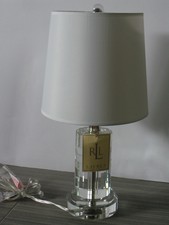 Ralph Lauren Crystal Lamps | eBay - RALPH LAUREN LAMP CRYSTAL WHITE SHADE SIGNED DESK TABLE CHROME FARRAH  CYLINDER