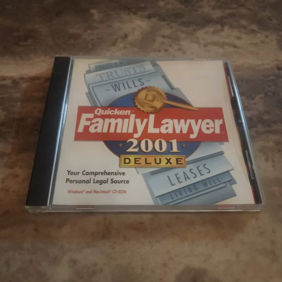  Quicken Family Lawyer 2001 DELUX CD Rom Windows Suite CDROM Windows 95/98/2000 - Image 1 of 4