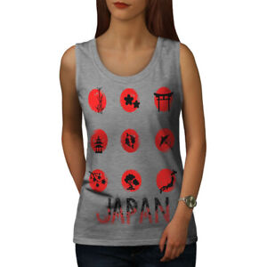 Wellcoda Japan Stylish Art Womens Tank Top, Eastern Athletic Sports Shirt