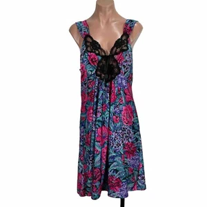 Camisón vintage años 70 Claudia Phillips floral para mujer talla grande encaje cottagecore - Imagen 1 de 9
