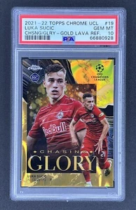 2021-22 Topps Chrome UCL Gold Lava Refractor #19 Luka Sucic RC PSA 10 - Picture 1 of 2