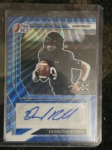 Desmond Ridder 2022 Leaf Pro Set Metal  Blue Prismatic Auto 8/30 Falcons - Picture 1 of 3