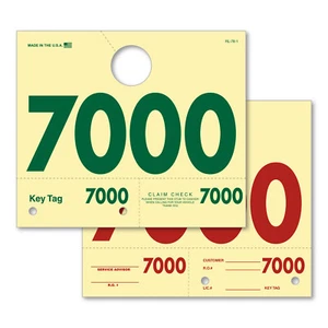 Números de envío de servicio RL-78 etiquetas colgantes - 4 dígitos - caja de 1000 piezas - #7000-7999 - Imagen 1 de 1