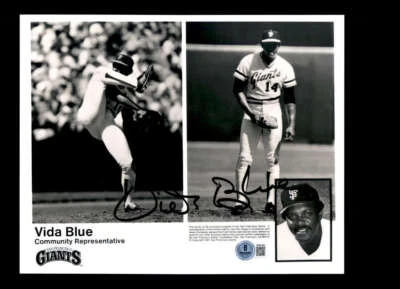 Foto autógrafa Vida Blue Beckett BAS 8x10 firmada Gigantes Foto 1 de 2