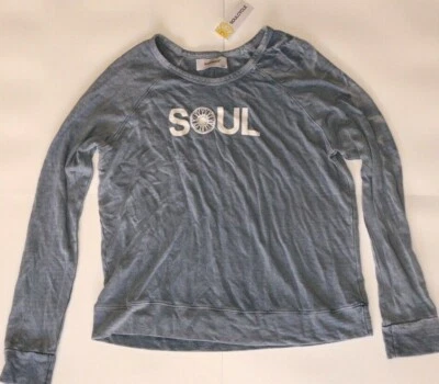 NUEVO CON ETIQUETAS SOULCYCLE Sudadera Ligera Lavada Azul Talla L ALMA con Rueda $88 Bicicleta  Foto 1 de 3