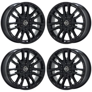 20" Nissan Titan Gloss Black wheels rims Factory OEM set 62754 EXCHANGE - Picture 1 of 8
