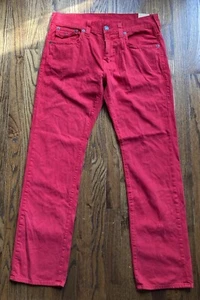 NWT True Religion Jeans Mens Size 33x33 Red Ricky Flap Pocket Relaxed Straight - Picture 1 of 15