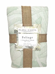 Playa Del Casita “Foliage” Palm Tree Leaves Standard Pillow Sham 20x26” Green - Picture 1 of 2