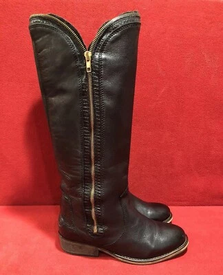 Botas de motociclista negras altas Bronx para mujer talla 7 US-38EUR cuero genuino 13933 prueba umph Foto 1 de 4