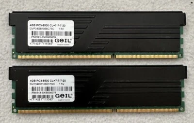8 GB GEIL VALUE PLUS GVP34GB1600C9SC 2x4GB DDR3-1600 RAM PC3-12800U - Image 1 of 2