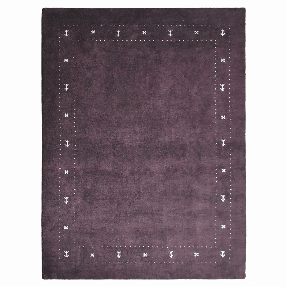 Eco-Friendly Hand Knotted Silk and Wool Area Rug Contemporary Brown BBLSM520 - Image 1 of 4