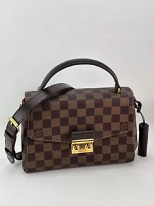 Auth Louis Vuitton Croisette Damier Ebene Canvas Satchel Crossbody Shoulder Bag - Picture 1 of 10